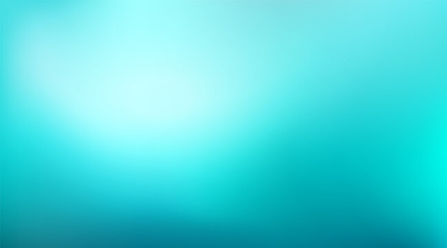 Abstract teal gradien background. Blurred bright turquoise water backdrop with light. Vector illustration for your graphic design, banner, summer or aqua poster, website