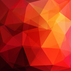 Abstract mosaic background. Triangle geometric background. Design elements. Vector illustration. Red, yellow, orange colors.