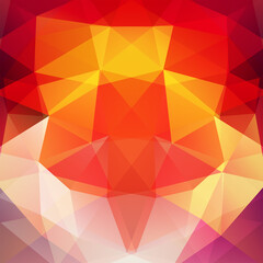 Background made of red, orange, yellow triangles. Square composition with geometric shapes. Eps 10