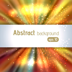 Beautiful rays of light. Shiny eps 10 background. Radial radiant effect. Vector illustration. Yellow, orange colors.