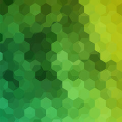 Fototapeta na wymiar Background made of green hexagons. Square composition with geometric shapes. Eps 10