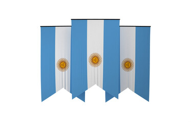 Argentina Flag, Floating Fabric Flag, Argentina, 3D Render