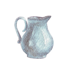 White porcelain big jug watercolor art