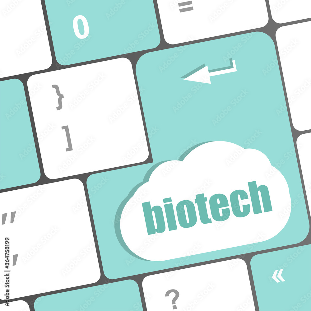 Poster bio tech message on enter key of keyboard keys