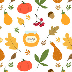 seamless pattern with autumn leaves