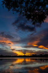 sunset over the lake