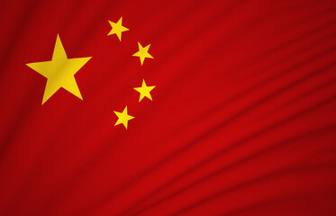China Flag, Floating Fabric Flag, China, Republic of China, 3D Render