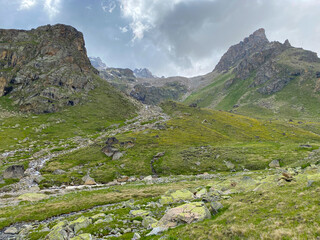 Aerial view of a beautiful mountain summer landscape.