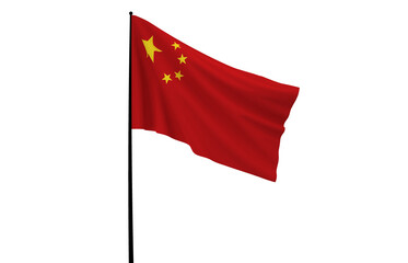 China Flag, Floating Fabric Flag, China, Republic of China, 3D Render