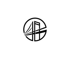Abstract bridge logo design template