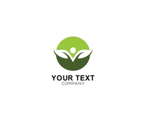 vegan nature icon Logo design illustrations