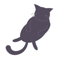 Black cat on white background vector illustration cartoon flat 
