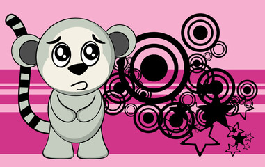 funny little kawaii lemur cartoon background in vector format © MARCO HAYASHI