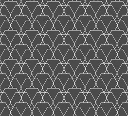 Seamless Linear Graphic Symmetrical Grid Pattern. Repetitive Creative Vector Hexagon Design Texture. Repeat Line Rhombus 