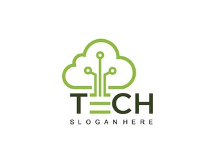 tech tree cloud idea logo icon symbol inspiration template