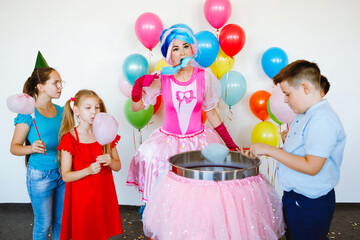 Obraz na płótnie Canvas Birthday party with cotton candy.
