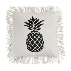 pillow cushion pineapple isolated on white background. Details of modern boho tropical style eco design interior