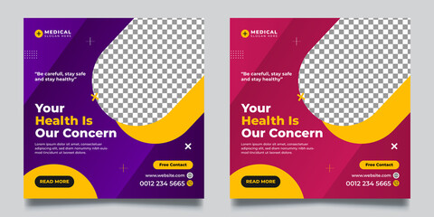 Healthcare & medical social media banner & Square Flyer Templates