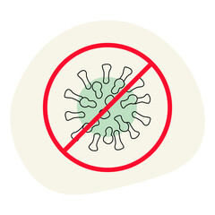 simple crossed virus vector illustration cartoon flat design 