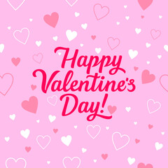 Valentine's Day handwritten love lettering to greeting card, poster, party flyer, calligraphy vector illustration.