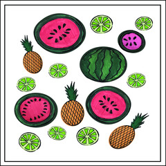 Watercolor drawing of a glass vase with sprigs and leaves in water. Vector isolated image. You can change the size. Interior items, design, furniture, vases, flowers, nature, leaves, plants. 