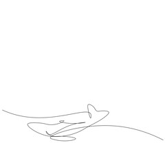 Whale on white background. Vector illustration