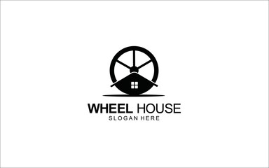  wheel and house logo design concept Symbol Illustration