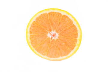 sliced ​​orange on a white background
