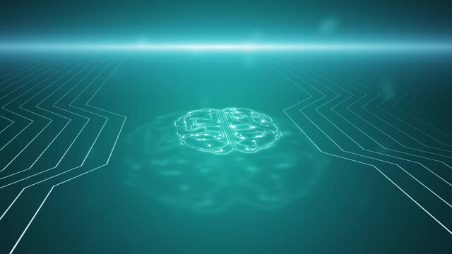 4k animation graphic design of brain and brain stem in alpha background.