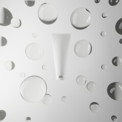 beauty treatment medical skincare cosmetic lotion cream mockup packaging, 3d illustration rendering