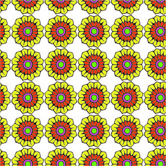 Vector abstract transparent geometric ornament colourful seamless pattern background tile  with flowers