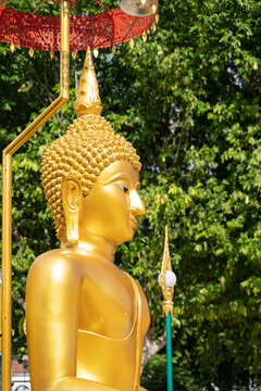 golden buddha image statue in south of Thailand