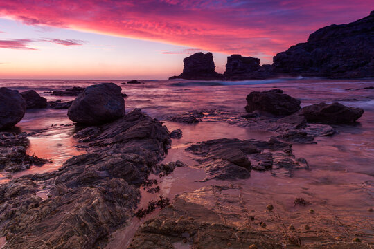 Trevellas Porth Sunset cornwall England uk 