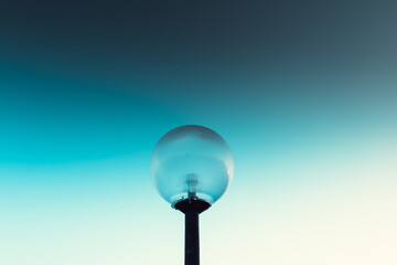 Fototapeta na wymiar park lamp and dark blue sky