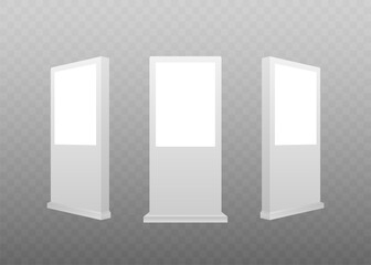 Realistic light box template on white background. Outdoor advertising banner. Vector stock illustration.