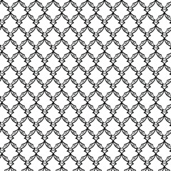 Fototapeta premium Vector abstract transparent geometric ornament chain link fence seamless monochrome pattern background tile 
