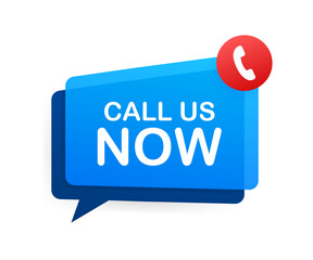 Call us now. Information technology. Telephone icon. Customer service. Vector stock illustration
