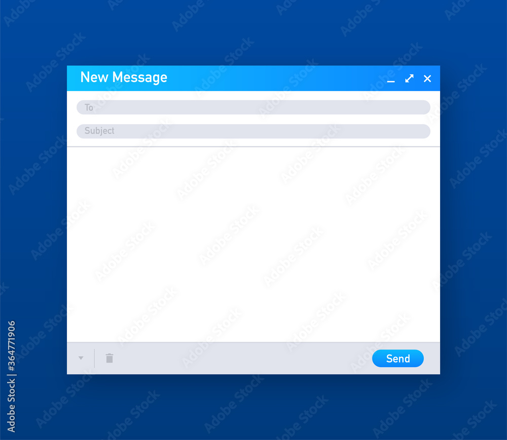Poster email template. blank e-mail browser window. mail message web page vector frame. vector illustration