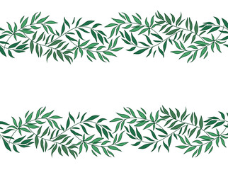 Fototapeta na wymiar Decoration branches with leaves