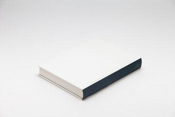 Blank white blue book on white background