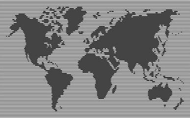 white horiziotal,stripes line world map,blank space land on black background, full frame pattern,vector and illustration