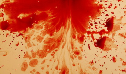 red blood flowing into the water