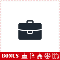 Briefcase icon flat