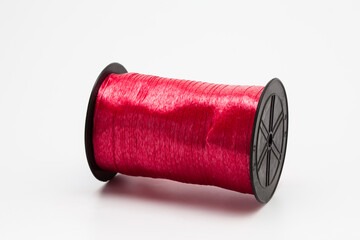 Red gift wrap on white background