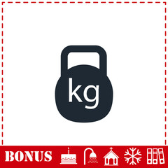 Kettlebell icon flat