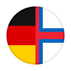 round icon with germany and faroe islands flags, isolated on white background
