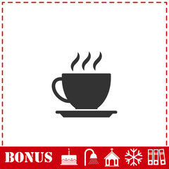 Cofee cup icon flat