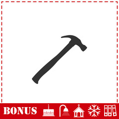Claw hammer icon flat