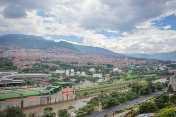Naklejka premium Medellin, Antioquia / Colombia July 17, 2016 transport terminal Medellin