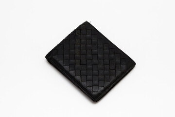 Used Black wallet isolated on white background